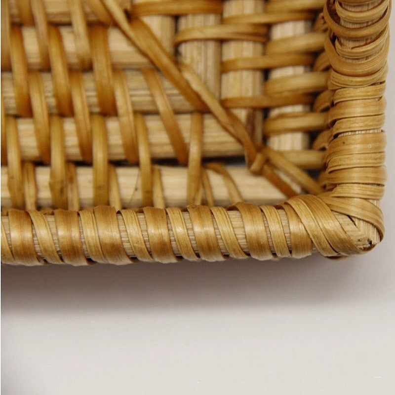 Autumn Rattan Square Basket / 秋籐手編み スクエアバスケット
