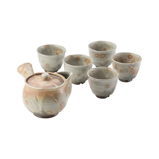 萩焼 御本手茶器揃（ティーポット+カップセット）